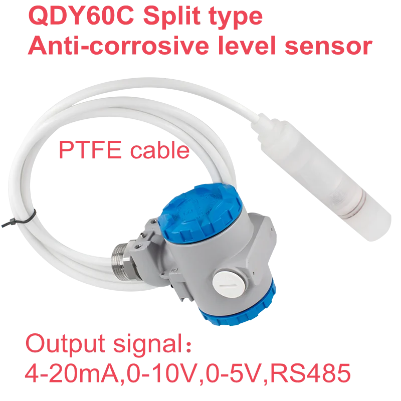 rachou o tipo transmissor liquido do nivel 05m da escala do sensor anti corrosivo para a medida acida e do oceano do alcaloide qdy60c 01