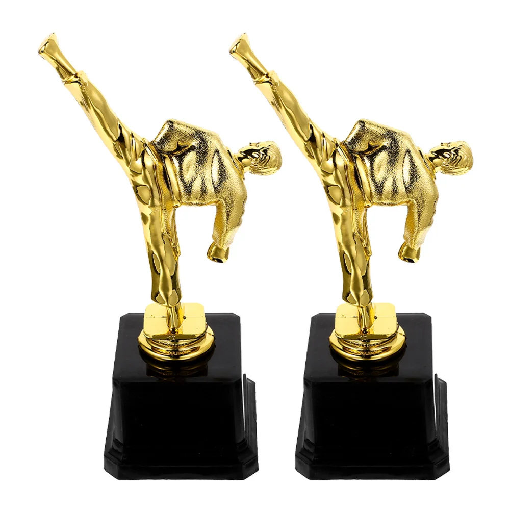 

2Pcs Competition Trophy Martial Move Playing Statue Sturdy Base Award Trophy for Party Ceremony Winner Celebration Decor
