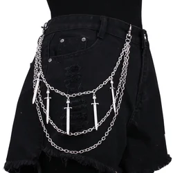 Long Sword Pendant Chain On The Jeans Pants Women Punk Keychains for Men Egirl eBoy Harajuku Grunge Accessories