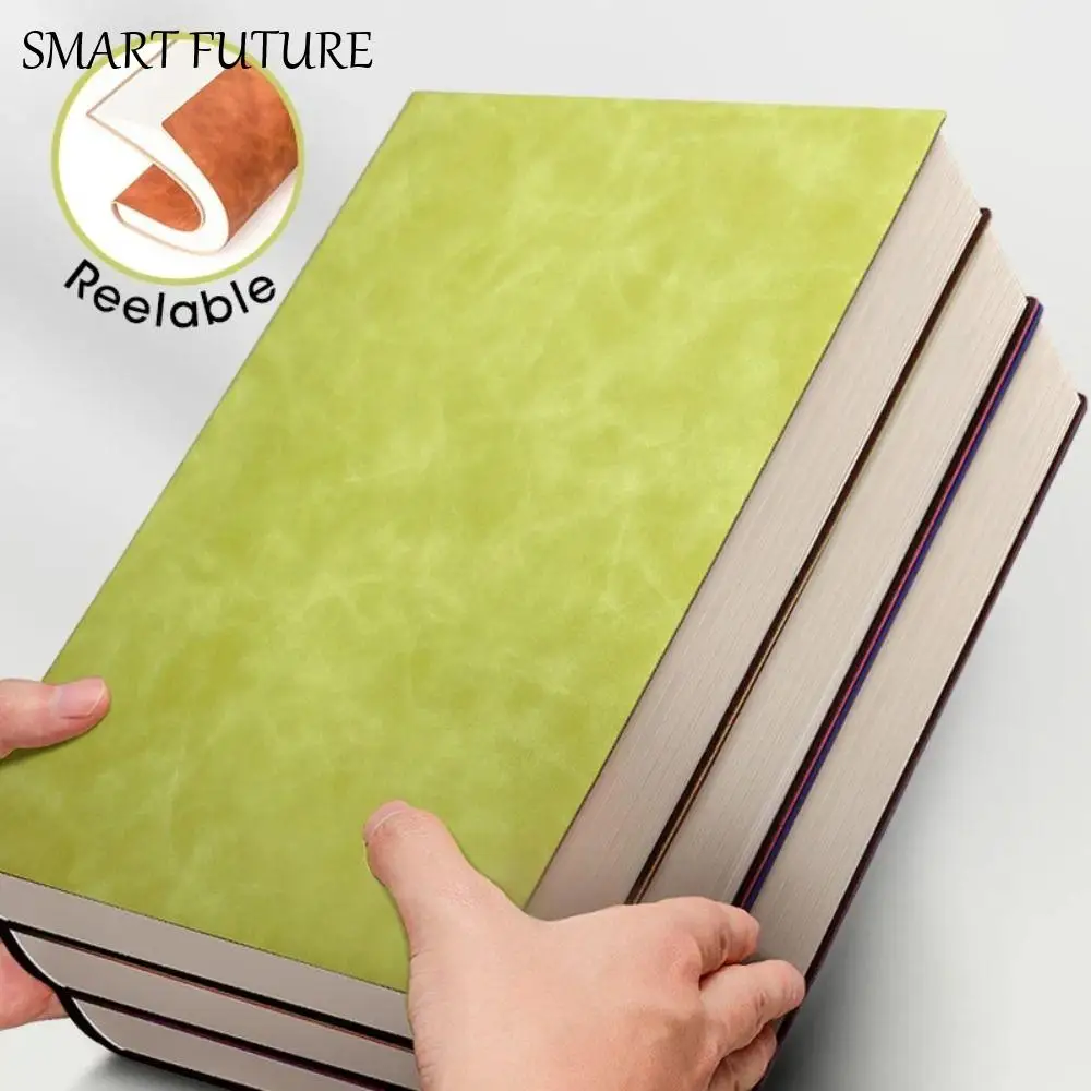 

Line/Blank A4 Thick Notebook 200 Pages PU Cover A4 Office Notebook Large Horizontal Line Large Notebook Office Meeting