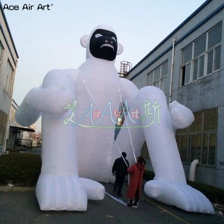 2022 Custom Made 5mH Giant Inflatable Monkey Mascot Sitting On Ground For Outdoor Advertising  Event Party Made By Ace Air Art