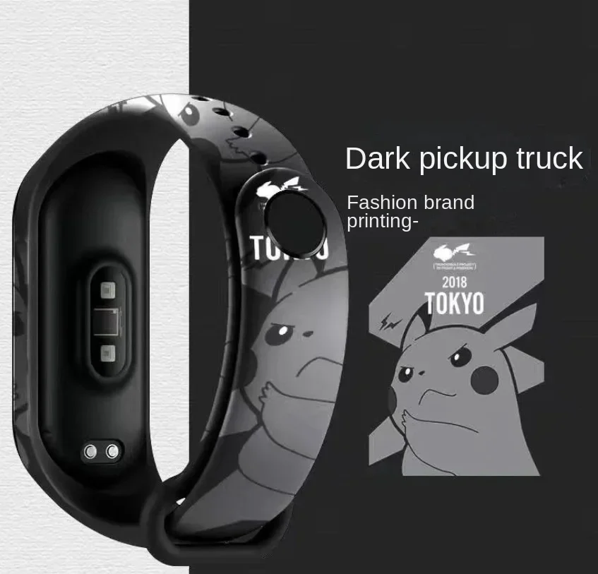 Pokemon Pikachu Strap for Xiaomi MI Band 7 6 5 4 3 Replacement Strap Cartoon Anime Smart Watch Silicone Wristband Bracelet Gift