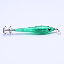 1 pc LED underwater lure light, simulated bait with hook, electronic wooden shrimp, powerful double-layer squid hook