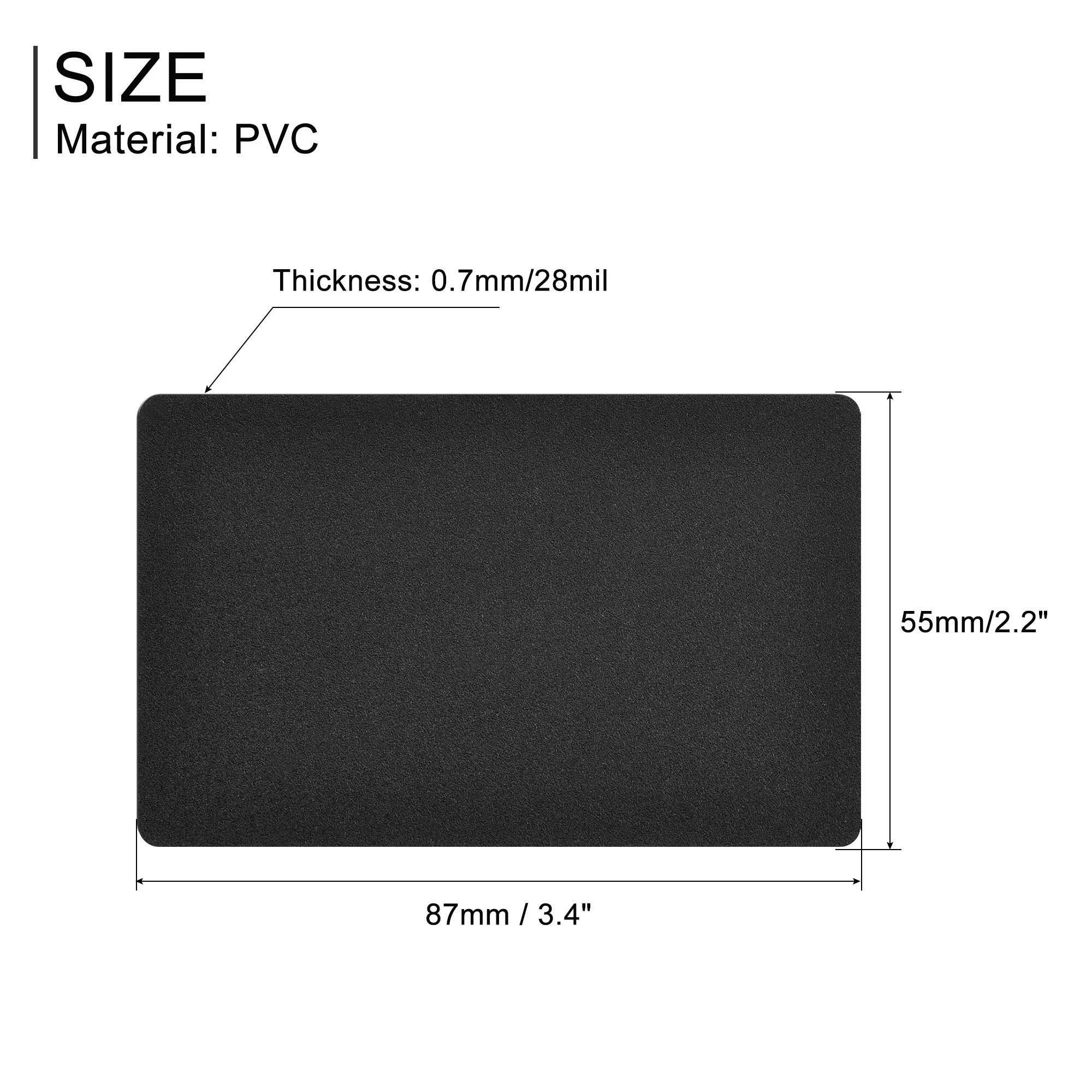 50 sztuk 87mm x 55mm puste karty pcv czarna plastikowa karta 14mil/15mil/28mil/30mil do drukarki identyfikatorów jakość graficzna — zdjęcie produktu 3