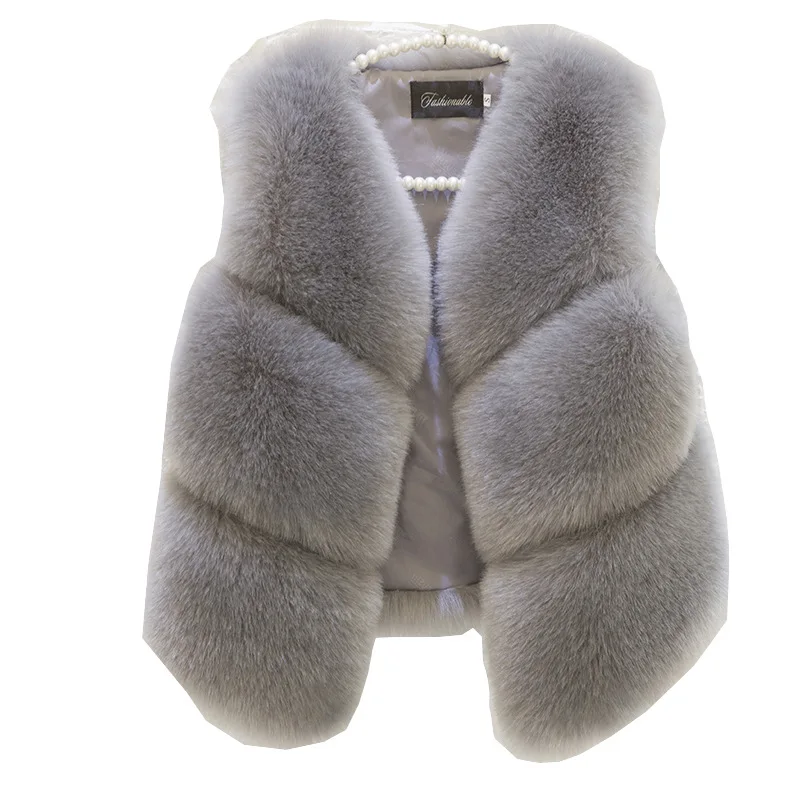 Werk Faux Vossenbont Vest Jassen Vrouwen Korte Jassen Gesplitst V-hals Mouwloos Bedekt Knop Y2k Slim Casual Herfst Winter 2025