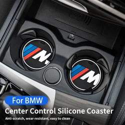 2PCS Car Coasters Silicone Cup Holder Coaster Center Console Accessories For BMW 5 Series G30 F10 G05 G01 G02 F20 F30 G20 G32