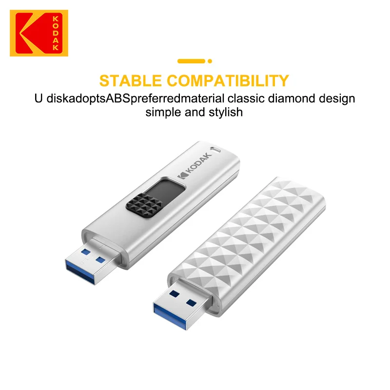 Kodak USB 3.2 Flash Drive 128GB 64GB Pen Drive Creative Personality High-Speed Push and Pull U Disk
