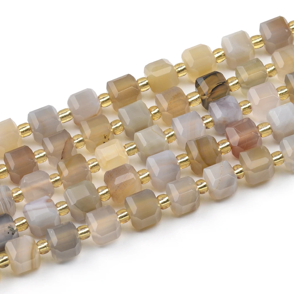 Natural Brazil Petrified Wood  Afghan Jade Natural Color Agate Faceted Cube Loose Beads For Making Jewelry DIY Necklace Bracelet
