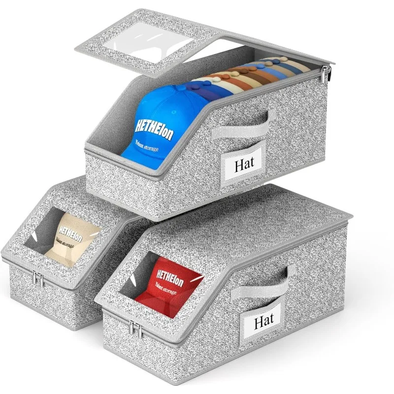 

Многофункциональный ящик для хранения шляп, складной органайзер большой емкости для бейсболок, идеальный аксессуар для домашнего шкафа