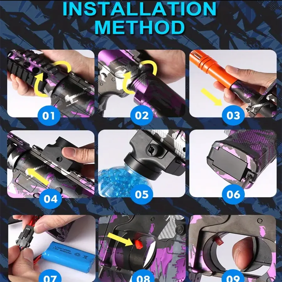 새로운 M4A1 젤 볼 장난감 총, 두 가지 색상, 연속 발사 가능, 소년용 게임 장난감, 동일한 모델, 새해 선물