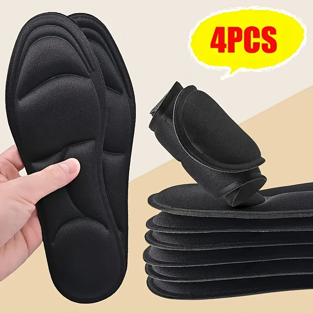 4PCS 5D Massage Memory Foam Insoles Thickening Breathable Cushion Cushioning Comfort Suitable For High Heels Insoles