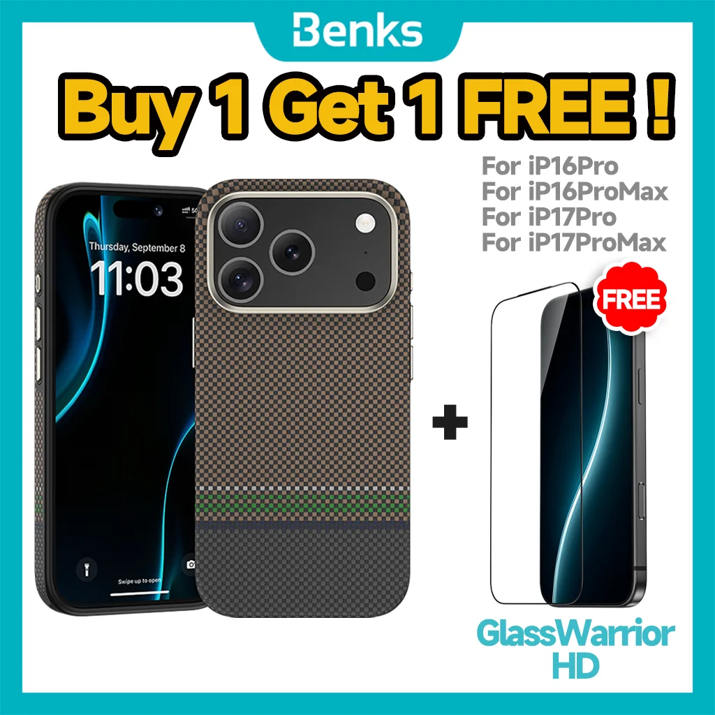 

Benks Magnetic Prestige ArmorPro Case Kevlar Aramid Fiber for IPhone 17 pro max 16 pro max with Camera Button All-inclusive