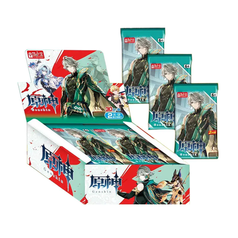 

Wholesale 12/24/48BOX Genshin Impact Collection Cards Box Original Anime Playing Cards Games Board Toys Carte Christmas Gift