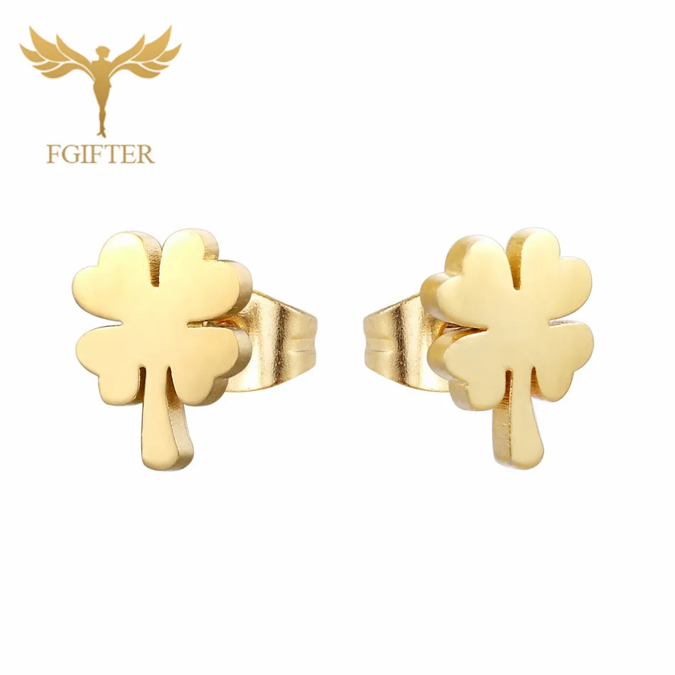 3 Color Lucky Clover Flower Earrings Set For Women Girls Teenager 3 Pair Stainless Steel Stud Jewelry Valentino Earrings Brincos