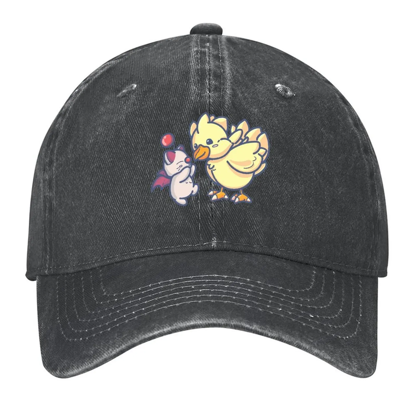 

FFXIV: Moogle & Chocobo Baseball Cap black Kids Hat Big Size Hat funny hat Girl'S Hats Men's