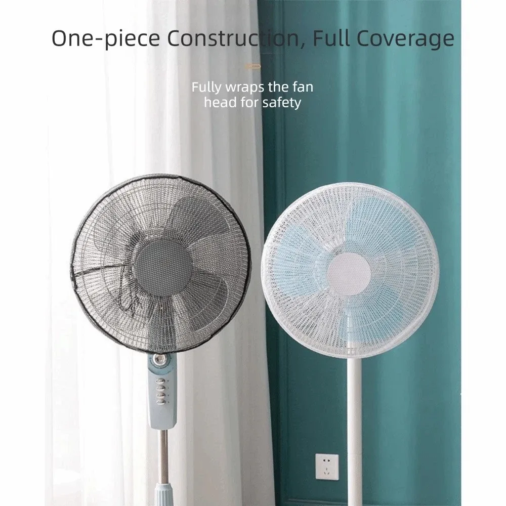 5Pcs Anti-pinch Fan Dust Cover Round Shape Drawstring Fan Safety Cover Universal Oxford Cloth Mesh Fan Cover Children Room