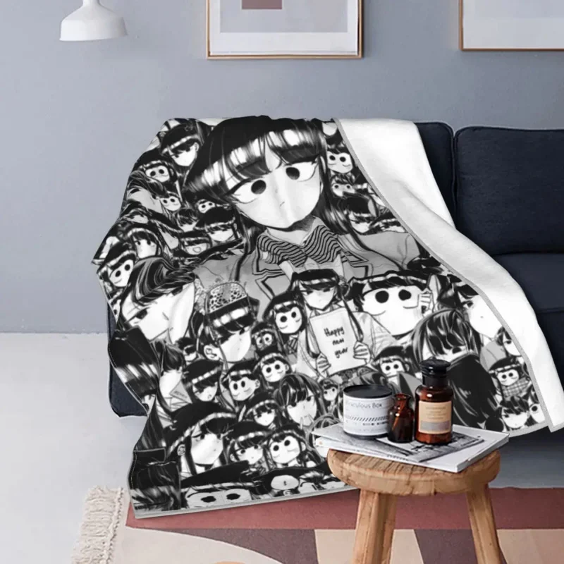 Komi Shouko Komi San Can't Communicate Blanket Coral Fleece Plush Multifunction Super Warm Throw Blanket for Home Car Rug Piece