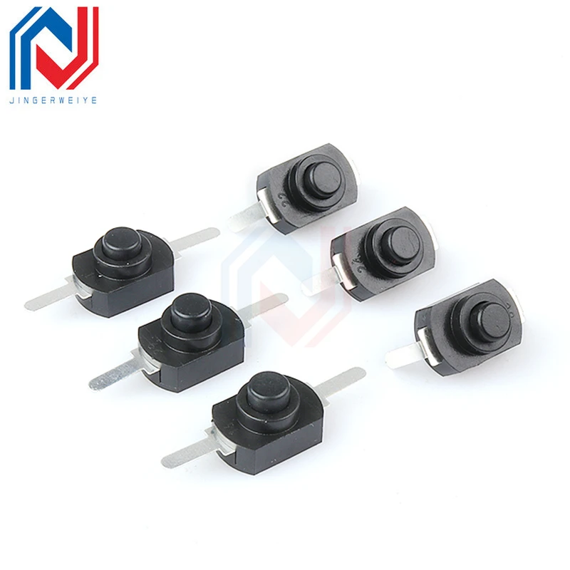 20Pcs/lot 1208YD 1288BM Black/White Straight Leg/Curved Foot Small Button Switch Flashlight Self-Locking Control Switch