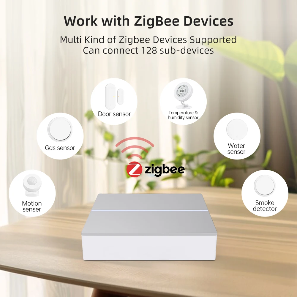 AVATTO Tuya ZigBee 3.0 Smart Hub，Wired Gateway Bridge with Device Migration Function Works with Smart Life APP Alexa Google Home