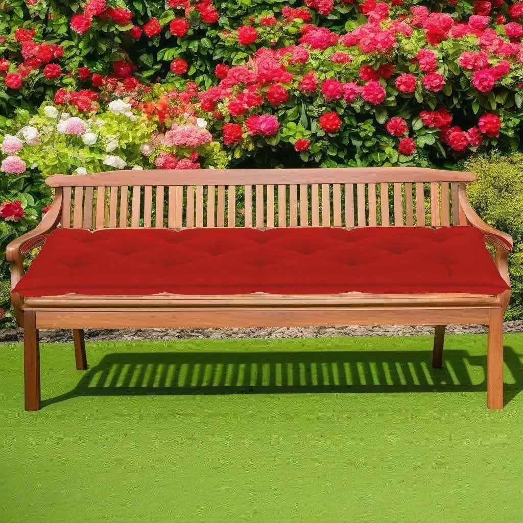 Teak Wood Stacking Patio Bench with Cushion - 62.6 Stylish & Durable Outdoor Seating