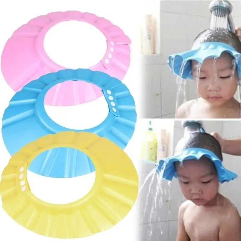 2pcs Baby Shampoo Cap Child Shower Cap Adjustable Waterproof Can be Reused Multiple Times