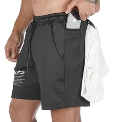 Shorts de Fitness Muscular Respirável Masculino, Roupas Esportivas, Corrida, Slim Fit, Ginásio