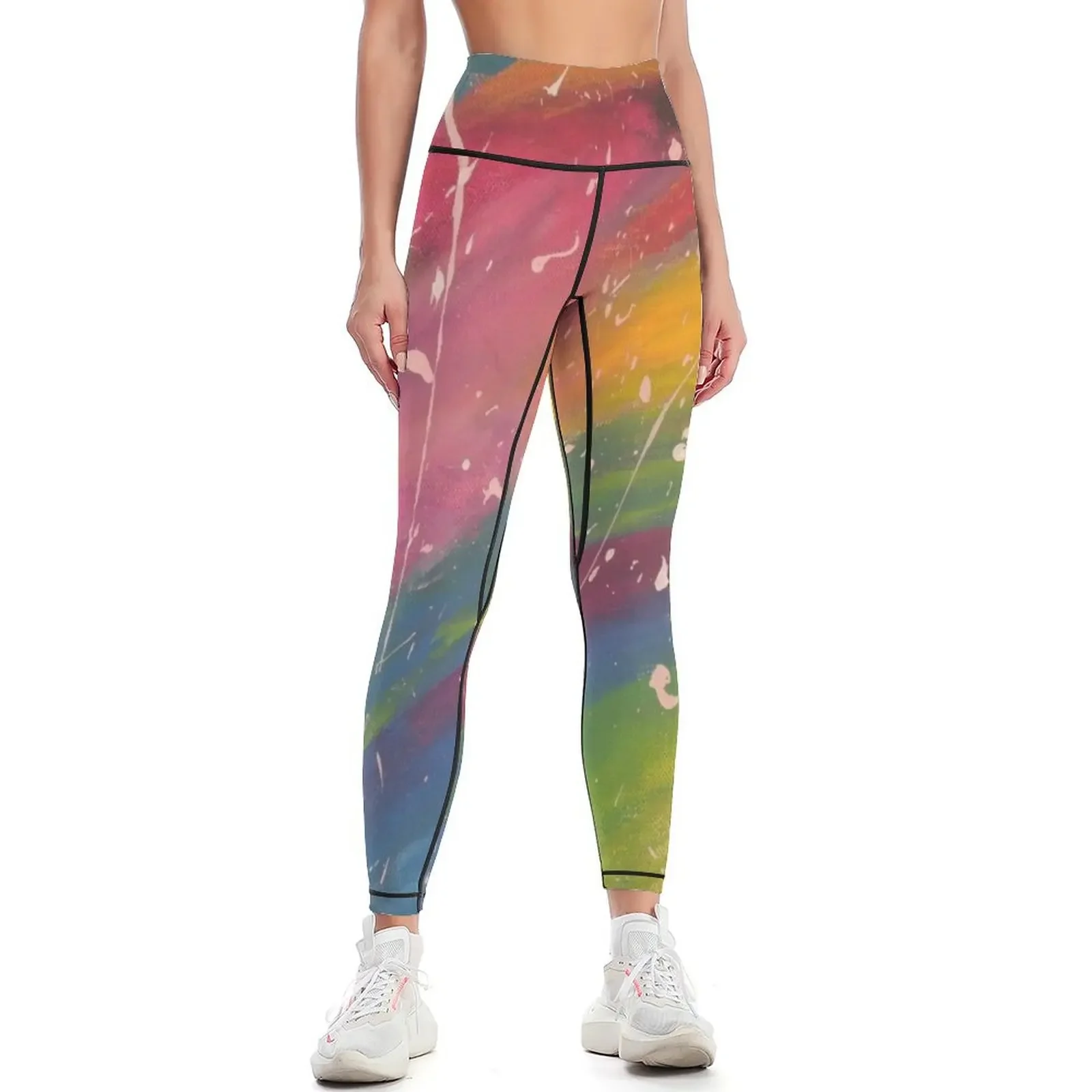 

splatter abstract Leggings gym clothing Women's tights legging gym sportswear gym Womens Leggings