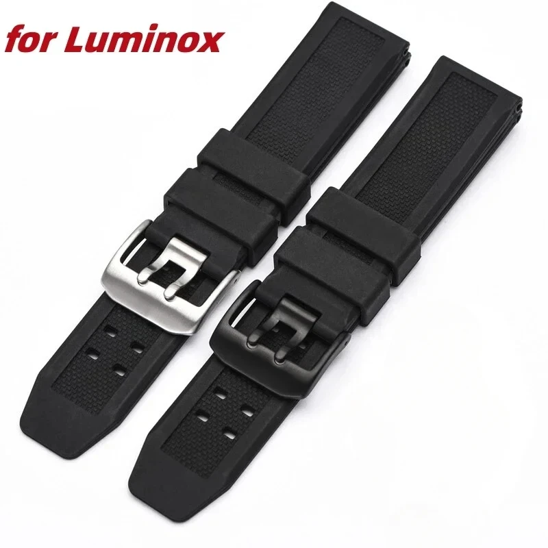 23mm Rubber Watch Band for Luminox Silicone Strap 3051 8800 3080 1820 7251 3050 Men Black Strap Sport Waterproof Bracelet