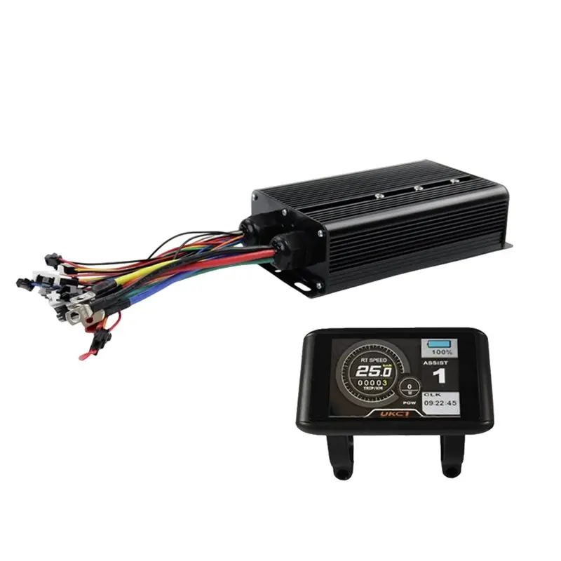 A51Q-Three-Mode 80A Electric Bicycle Controller 48V-72V With Color UKC1 Display For 3000W 5000W Lithium Battery Retrofit Kits