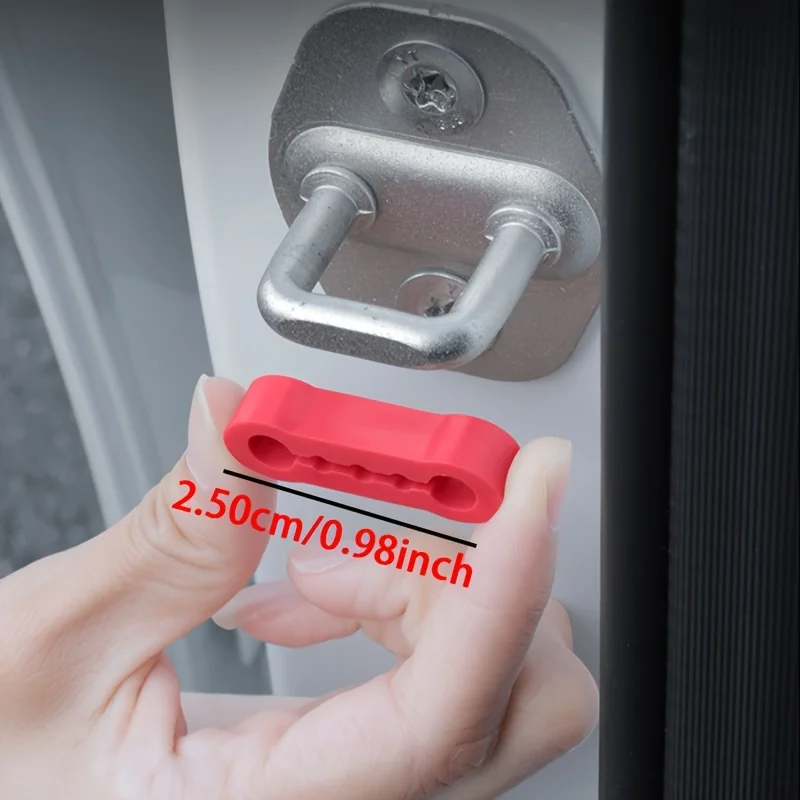 4pcs Car Door Lock Latch Protective Pads Car Door Lock Shock Absorbing Buffer Pad Latch Protector Door Stopper Silent Cover