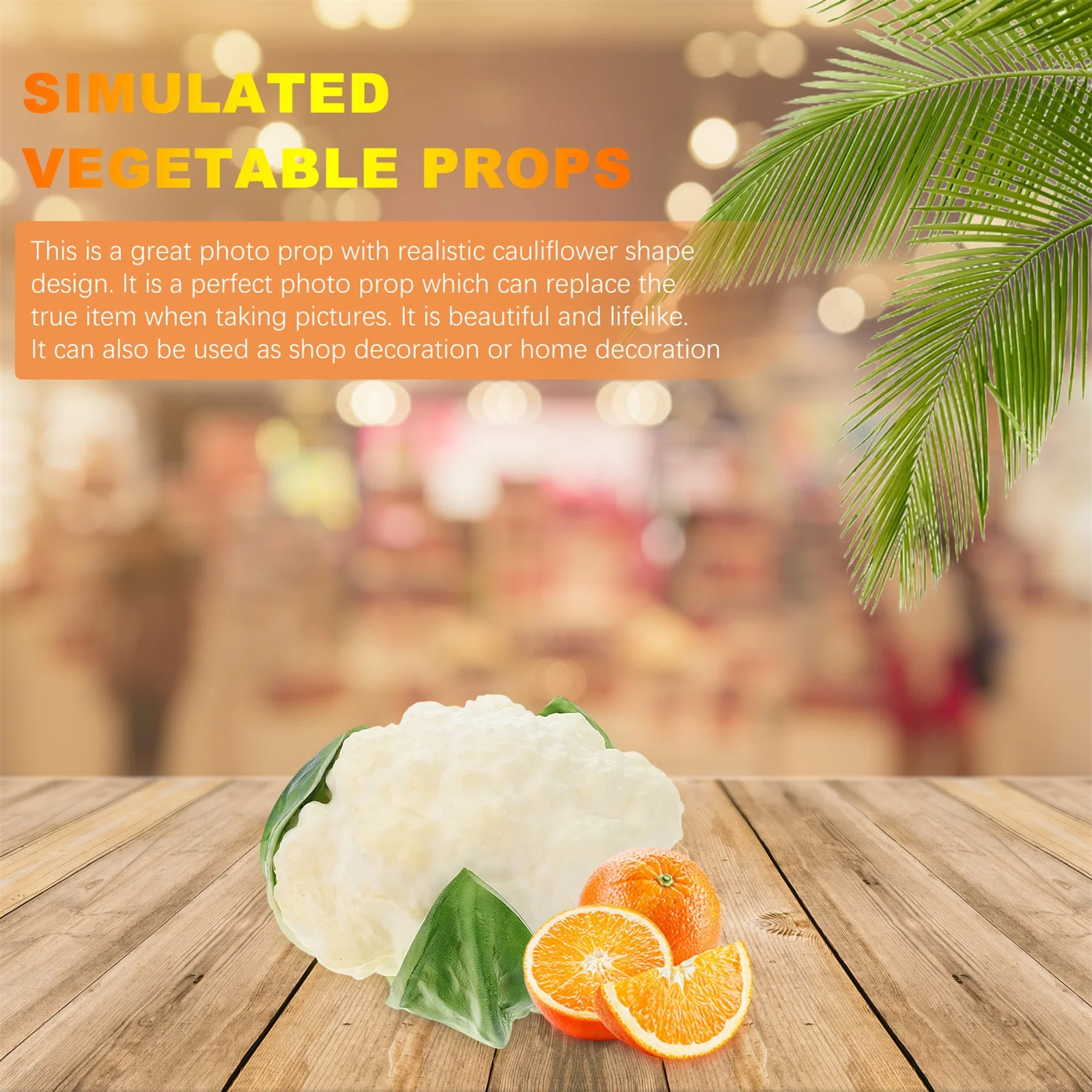 

PU Cauliflower Decor Realistic Vegetable Adornment Vivid Scene Decor Fine Details Long Lasting Use Home Hotel