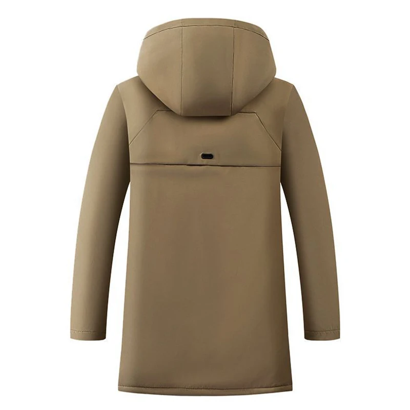 Parkas largas y cálidas de invierno para hombre, cazadora de lana para esquí de montaña, abrigos con capucha, chaquetas acolchadas gruesas de algodón para hombre, ropa