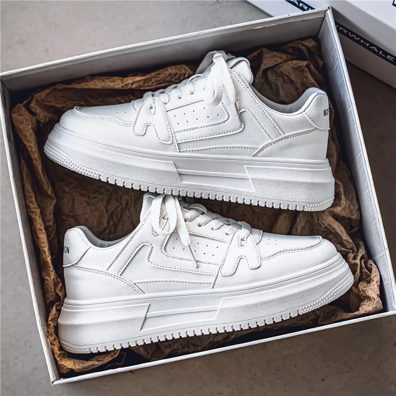 

Men's Luxury Sneakers White Leather Casual Shoes Comfortable Running Shoes for Men Luxury Platform Sport Shoes Zapatillas Hombre
