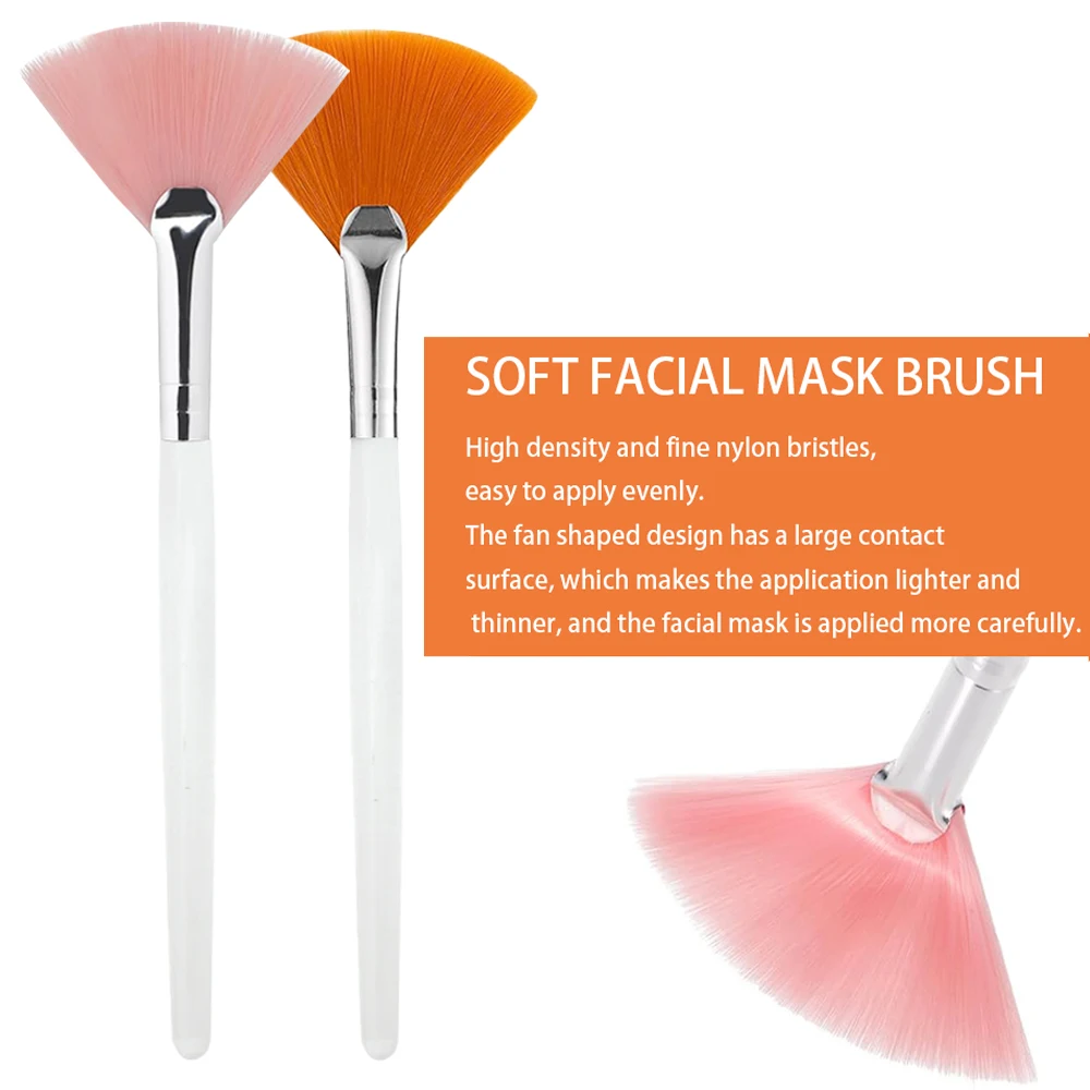 15 piezas de cepillos de máscara de ventilador Facial, aplicador de cepillo de máscara suave, cepillos de máscara Facial de esteticista para mujeres y niñas, herramientas cosméticas