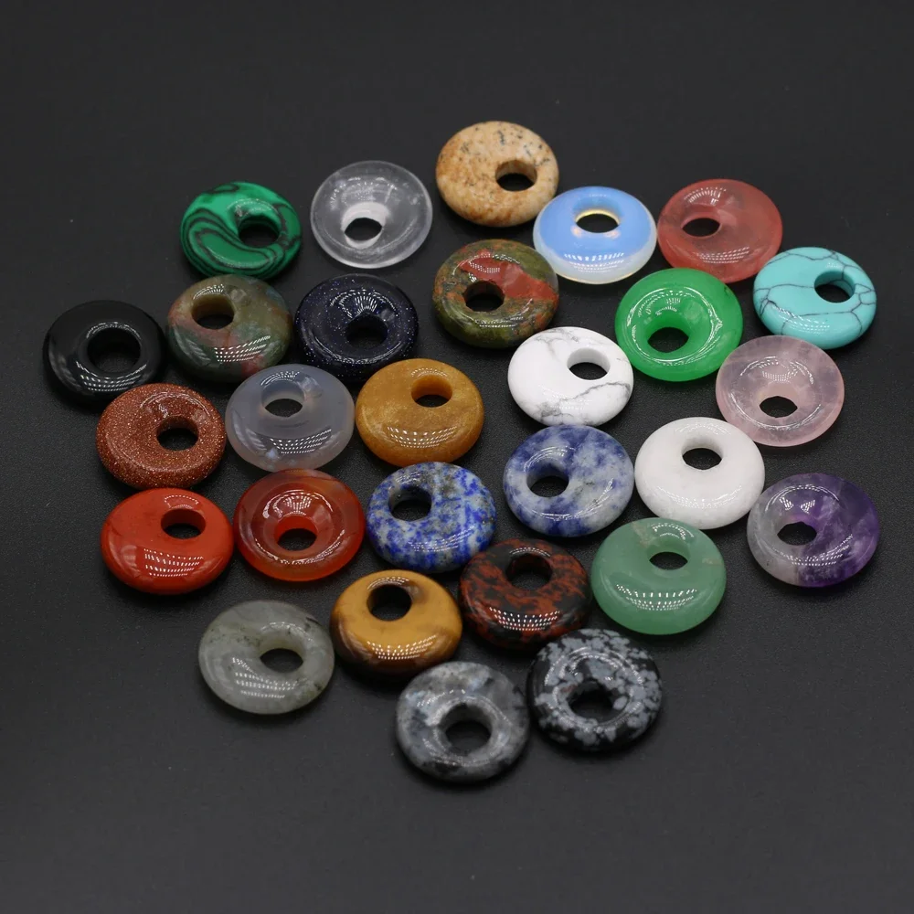 Natural Stone Beads Semi-precious Stones Round Big Hole Beads for Jewelry Making DIY Necklace Bracelet Earrings Accessories18mm