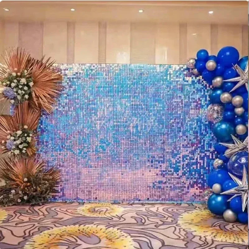 Imagem -05 - Painel Square Shimmer Lantejoula Wall Glitter Decoração do Casamento Baby Shower Aniversário Decoração do Evento de Natal 30x30cm 100 Pcs