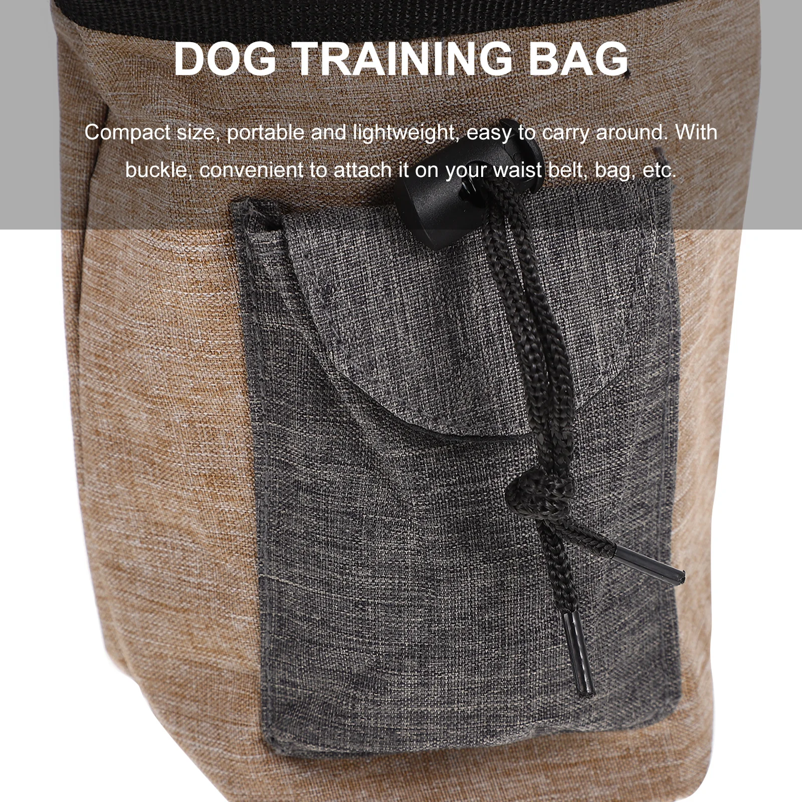 

Dog Treat Pouch Durable Polyester Outdoor Walking Bag for Snacks Keys Cups Pet Food Brown Waterproof Training Dog Supplies