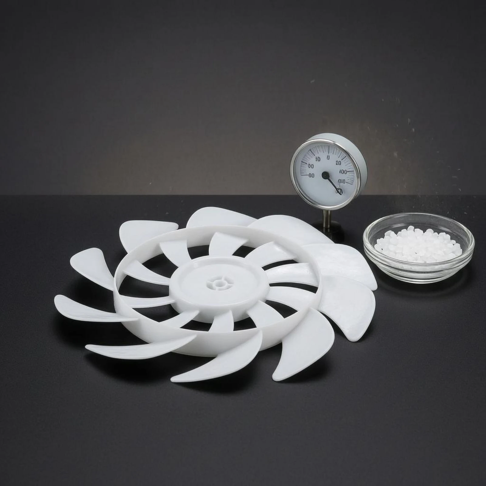 

10-Inch Fan Blade Thickened Turbine-Style Fan Blade Appliance Component White Glossy for Electric Fans
