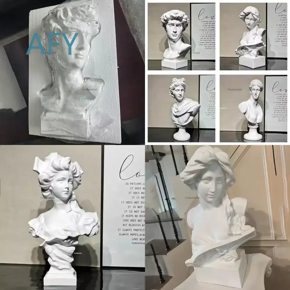 European Figure Sculpture for Living Room Entryway Decor Resin Miniature Figurine for Luxury Home Art Ornament Soft