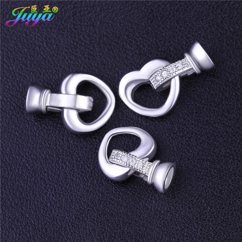Juya Handmade 18K Gold Plated Decorative Connector Fastener Lock Clasps Accessories For DIY Needlework Gem Pearls Jewelry Making