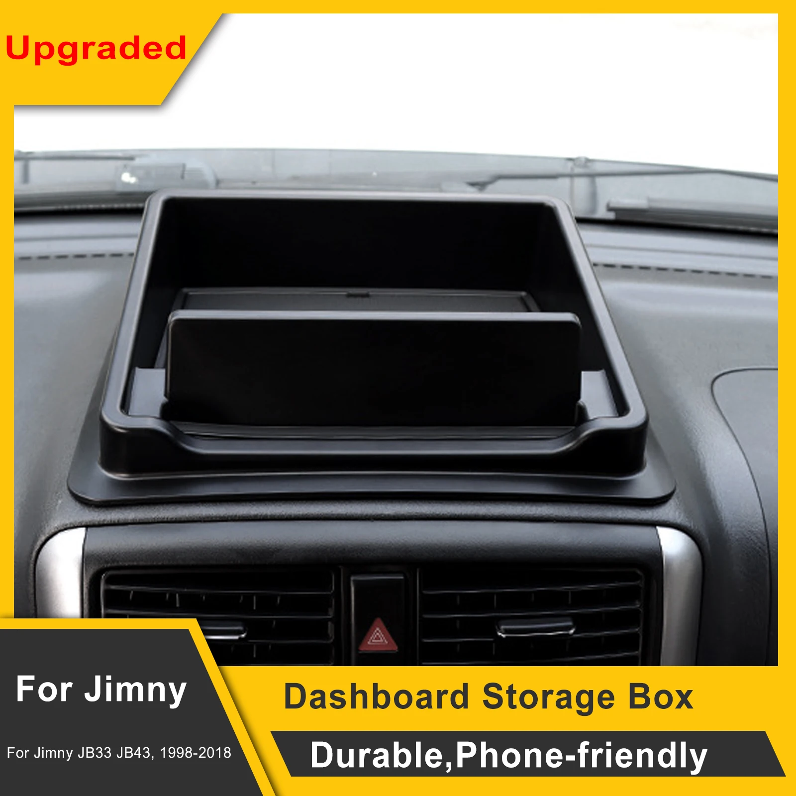 Für Suzuki Jimny JB33 JB43 2007-2017 Innenraum-Zubehör Armaturenbrett-Aufbewahrungsbox Mittelkonsolen-Organizer Ablage Telefonhalter – Detail 1