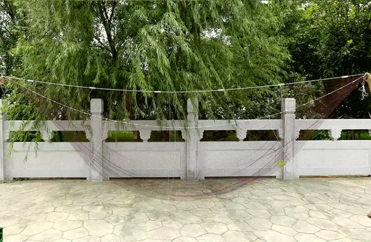 Lawaia Red Braided Wire Fishing Net Braided Fish Net Hand Carry Bamboo Poles Catch Fish Network for River and Pond