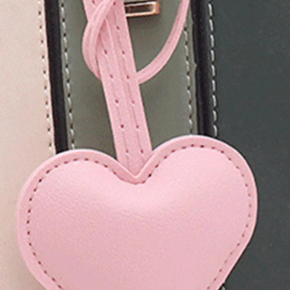 Heart-shaped Keychain Gift Heart Shape Bag Pendant Keychain Imitation Leather Car Accessory Vibrant Color Charm for Bag