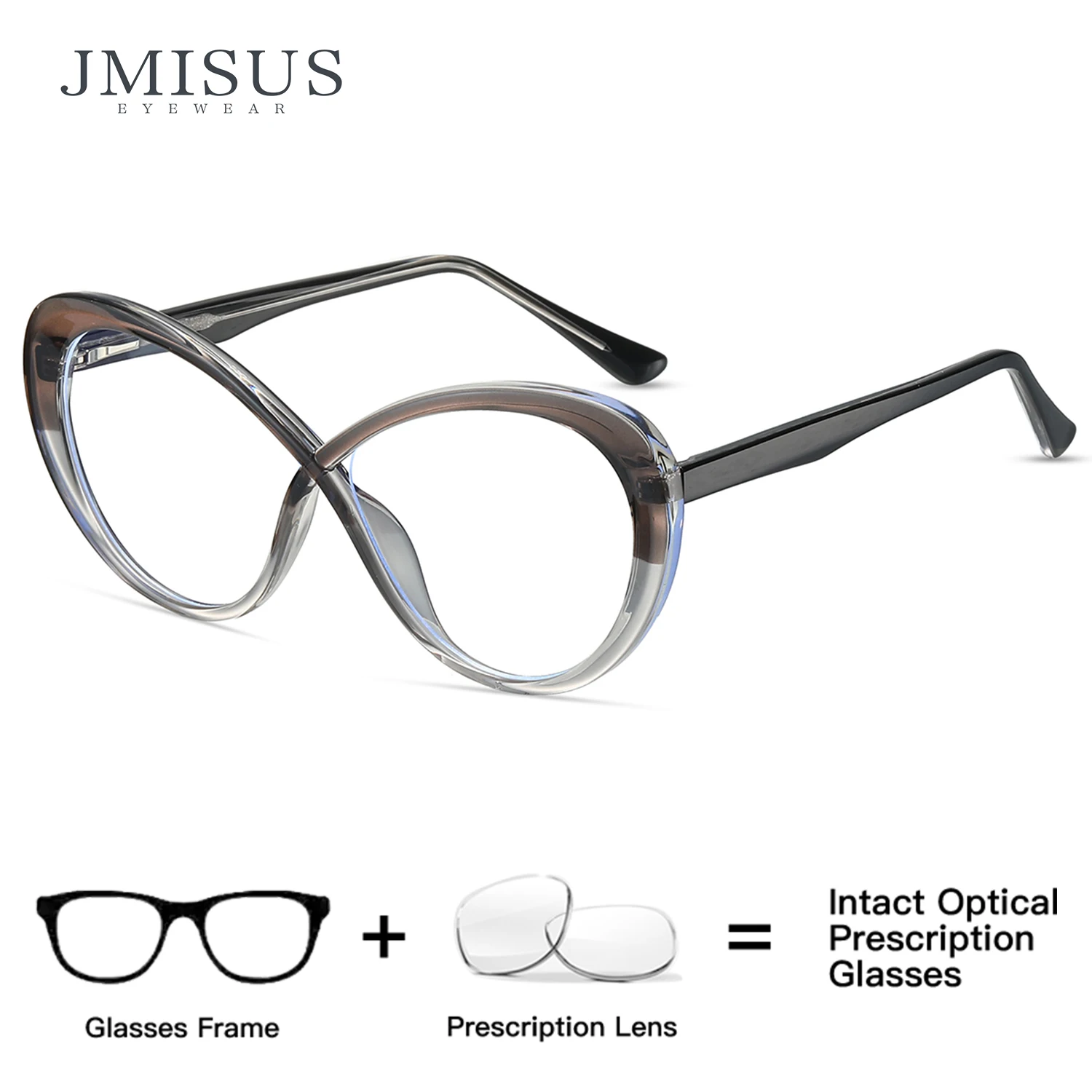 

JMISUS 2025 New Arrivals Oval Prescription Glass Spring Leg Myopia Eyewear Fashion TR90 Cateye Progressive Eyeglasses for Women