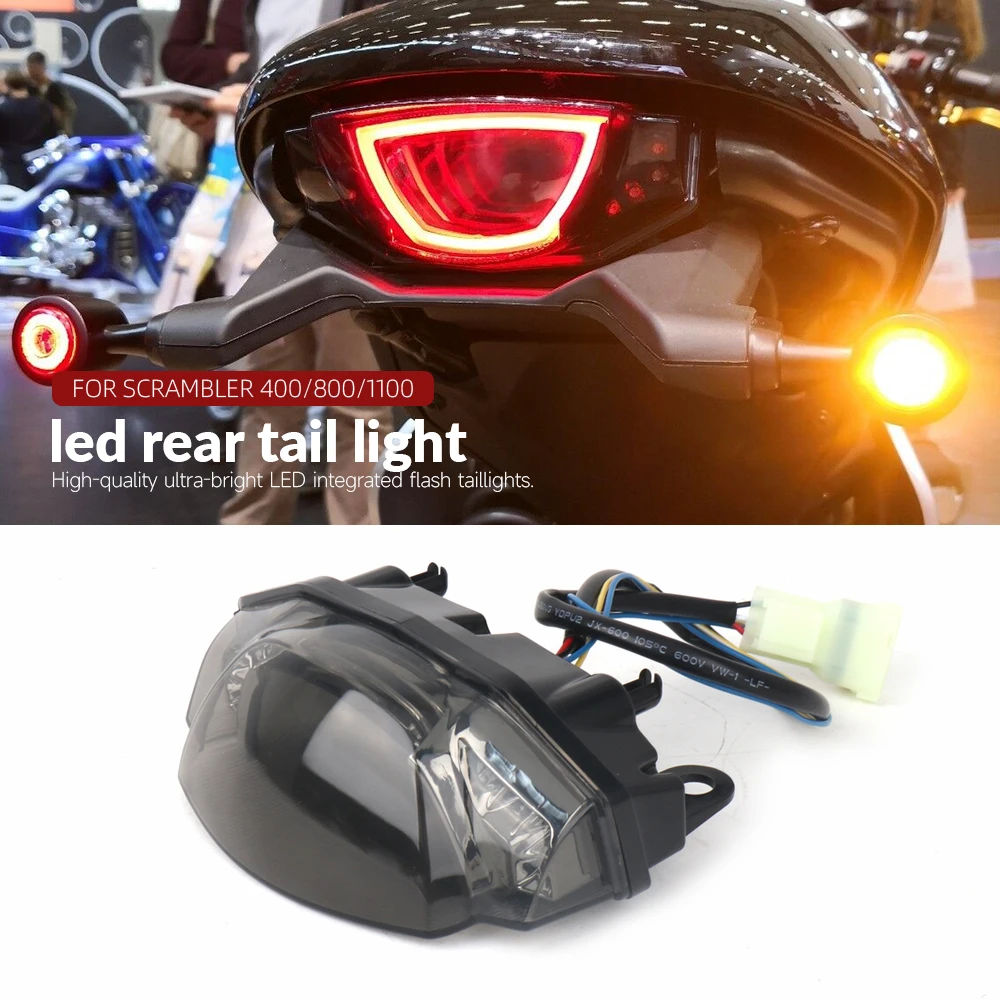 

New Motorcycle Accessories Turn Signals Rear LED Brake Tail Light For Ducati Scrambler 400 800 1100 Taillight Plug and Play