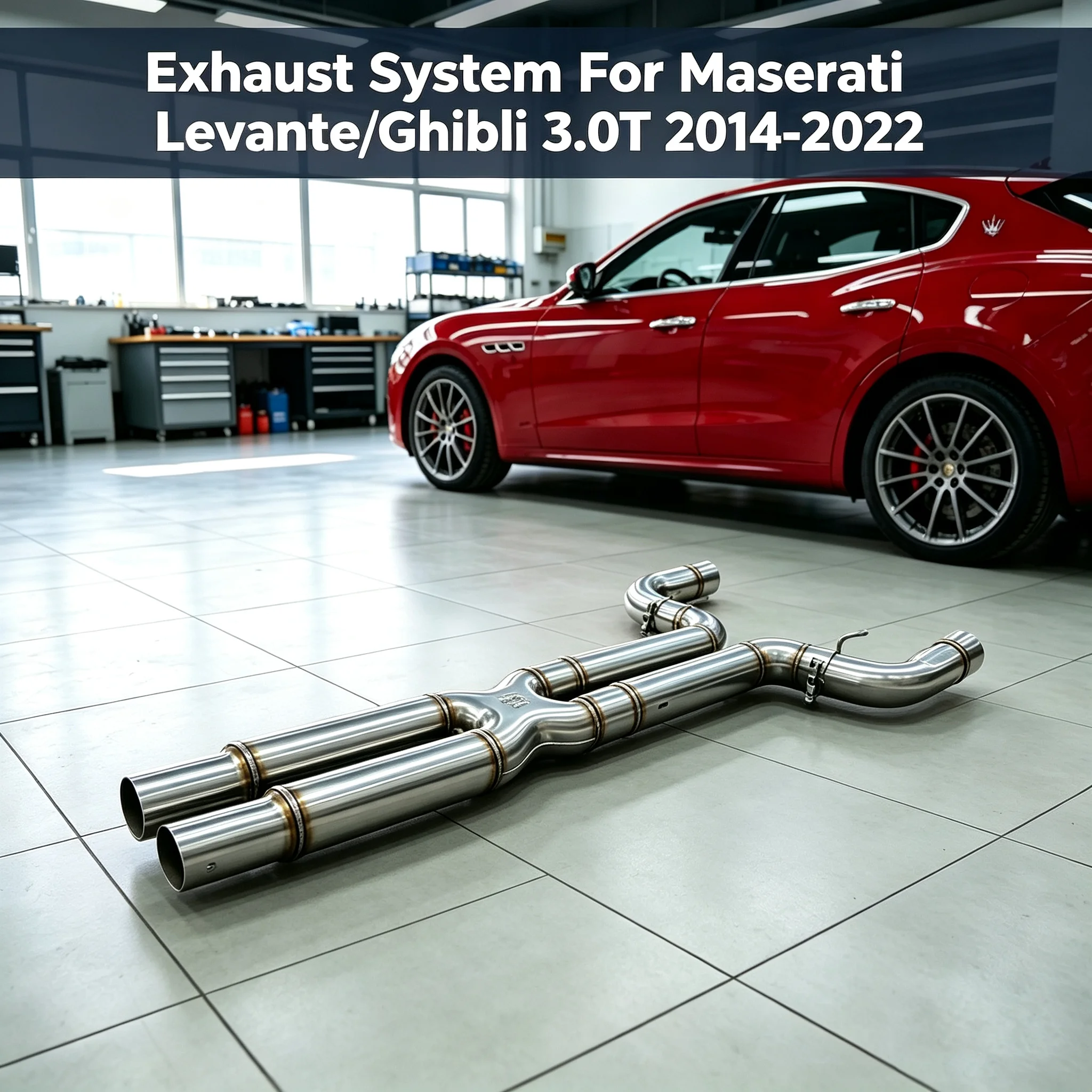 X‑Shaped Exhaust Midsection Mid Pipe High Performance For Maserati Levante Ghibli 3.0T RWD Rear Wheel Drive 2014‑2022