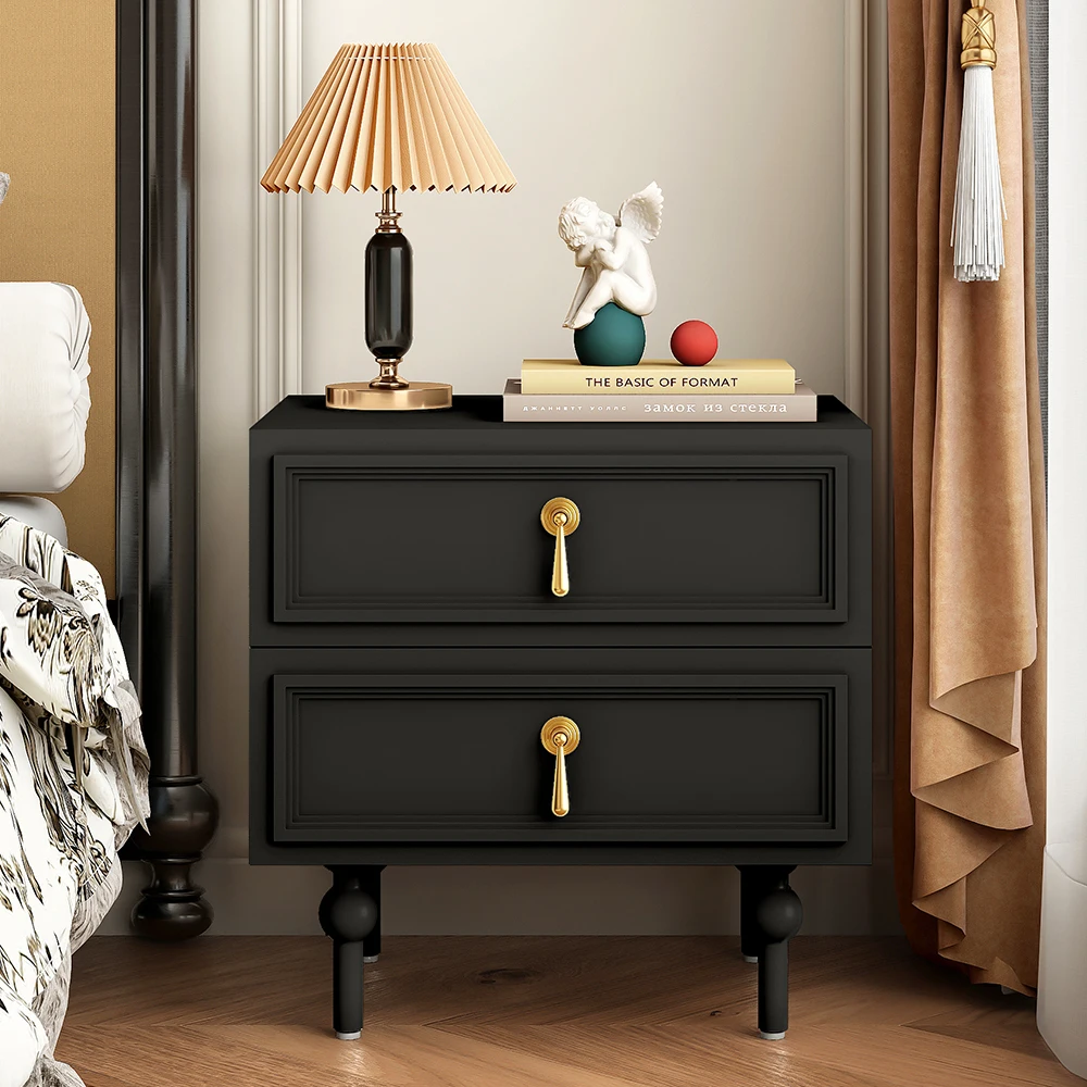 European Vintage Night Tabl Storage Drawers Drawers Cute Bedside Table Aesthetic Trendy Mesitas De Noche Bedroom Furniture