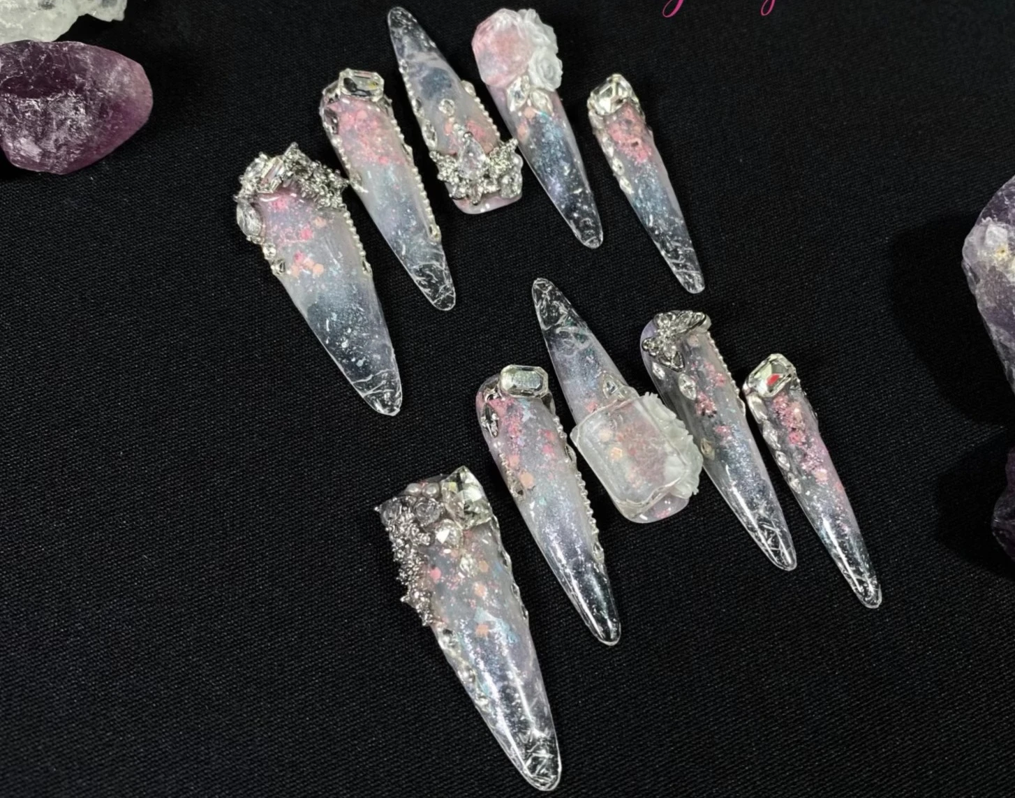 

Hand-worn Manicure Whitening Powder Heavy Industry Fairy Energy Pure Desire Ice Glass Nail Patch Custom Products