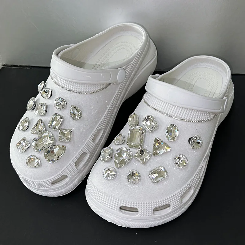 Dijes de diamantes de imitación de cristal DIY para niños, hebilla de decoración desmontable, accesorios de dijes de zapatos, regalo de fiesta para