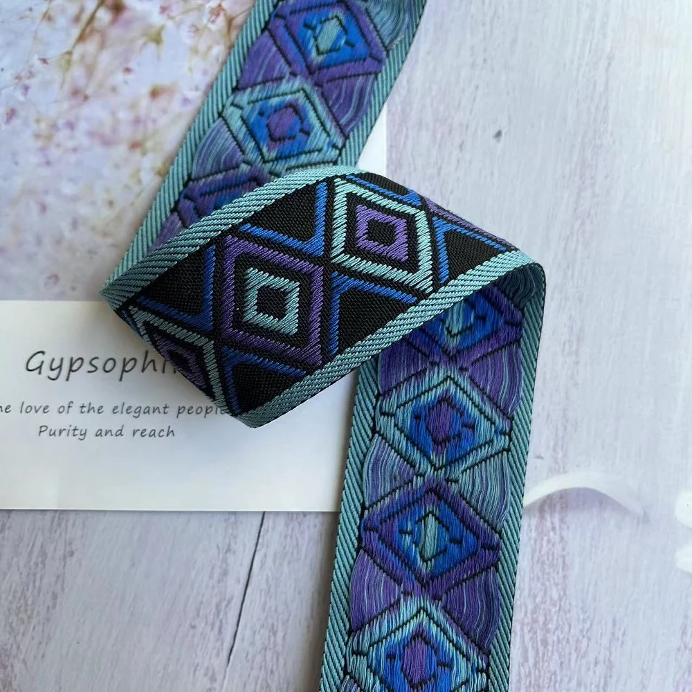High quality 6 yards/lots Woven Jacquard Ribbon Ethnic lace 3.5-5 cm Garment accessories LS-9453